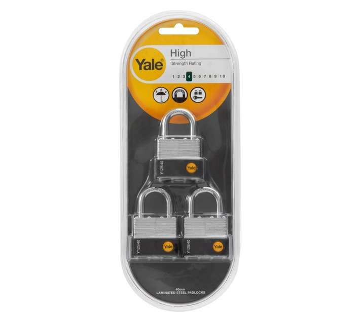 Yale 40mm Laminated Padlock Trio KA