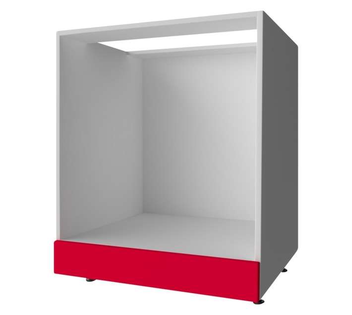 Home and Kitchen Base Unit Gloss Under Counter Oven Cabinet - Candy Red (600mm)