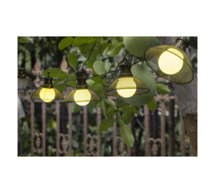 Design House Solar LED BIG Globe with Mesh String Light - Black