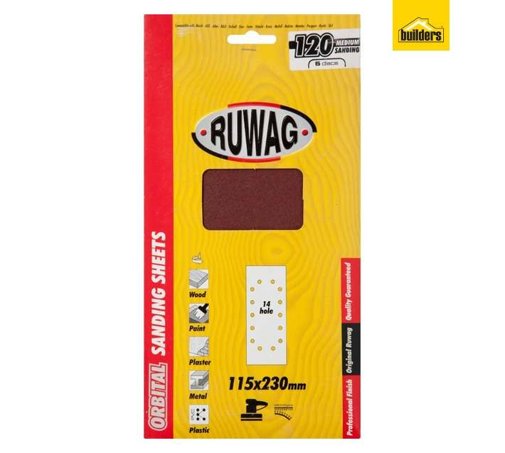 Ruwag P120 Orbital Velcro Sheet (115 x 230mm)