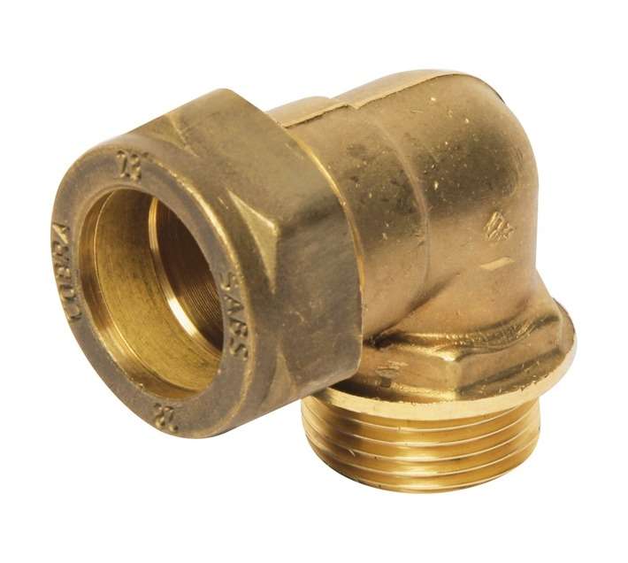 Cobra 15mm Copper to Male Iron 90Â° Elbow Compression Fitting