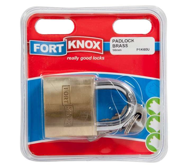 Fort Knox P1K60U Brass Padlock (50 x 25 x 80mm)