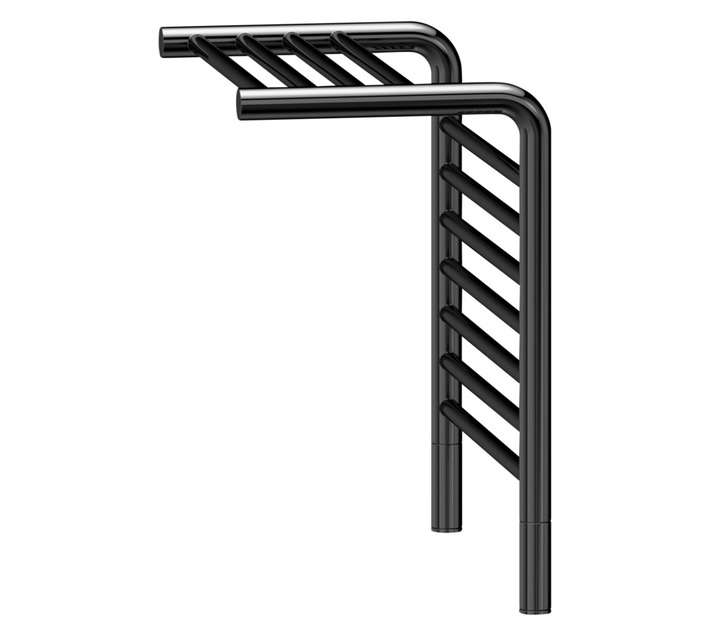 Jeeves ZAM0620GR Tangent M Shelf Towel Rail - Black (620 x 555mm)