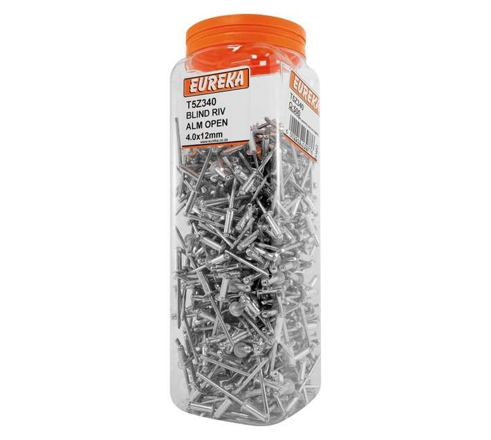 Eureka 500 x Aluminium Open Blind Rivets (4 x 12mm)