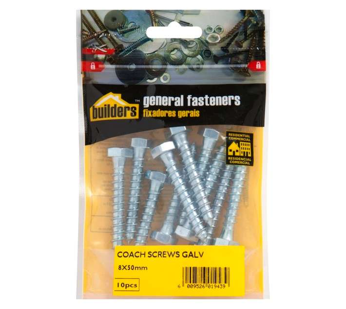 BP-CS0850-10 10 x Coach Screws (8 x 50mm)