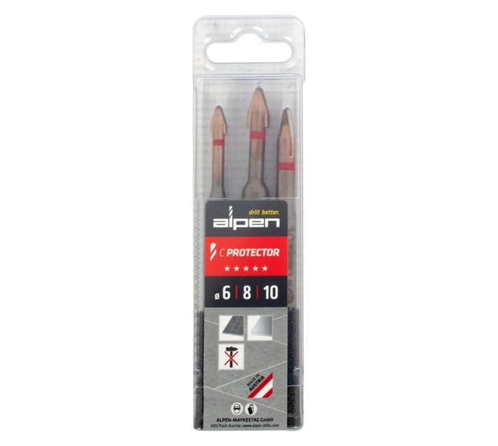 Alpen 3 Piece C-Protector Porcelain Drill Bit Set ALP303003