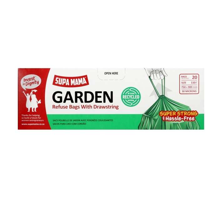 Supa Mama Garden Drawstring Refuse Bags - Green (750 x 900mm)