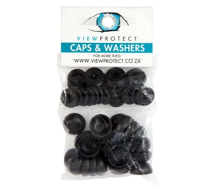 ViewProtect Cover Caps And Washers - Black (24 Pack)