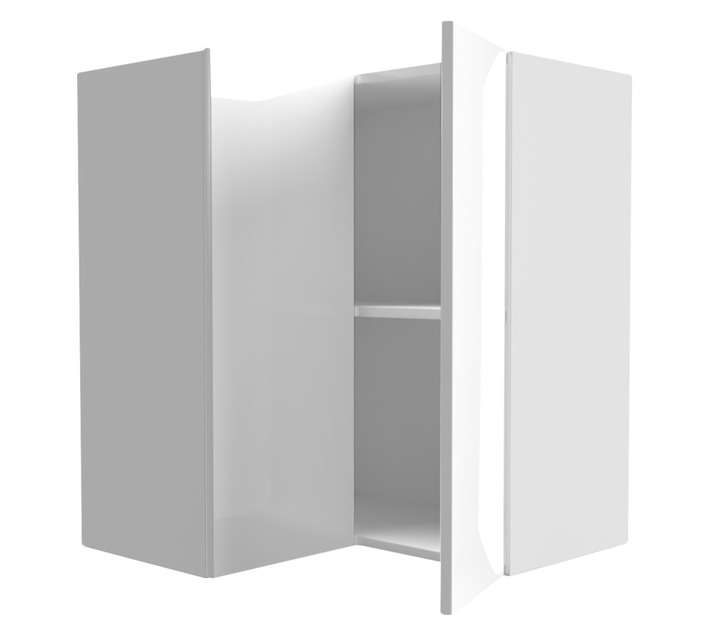 Home and Kitchen Gloss Top Corner Cabinet Unit - White (600 x 300 x 720mm)