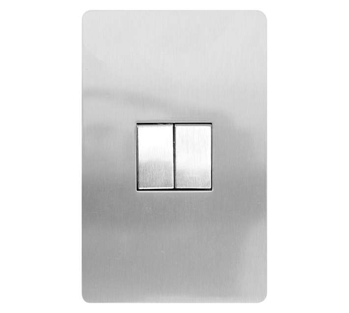 CBI 4x2 Light Switch 2Lever 2Way - Silver/metal