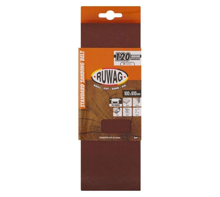 Ruwag 100 x 610mm P120 Sanding Belts (3 Pack)