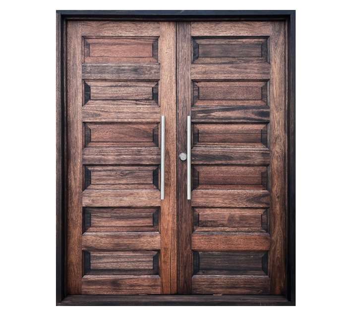 Hardwood Doors Horizontal Double Meranti Door - Brown (1700 x 2100mm)