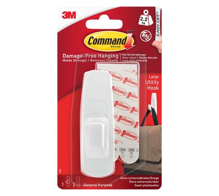 3M Command Large Utility Hooks - White
