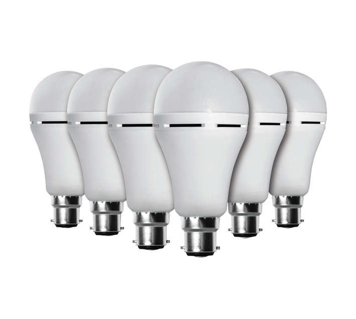 Elecstor 6 x B22 Rechargeable LED Globe Bulbs - Cool White (7W)