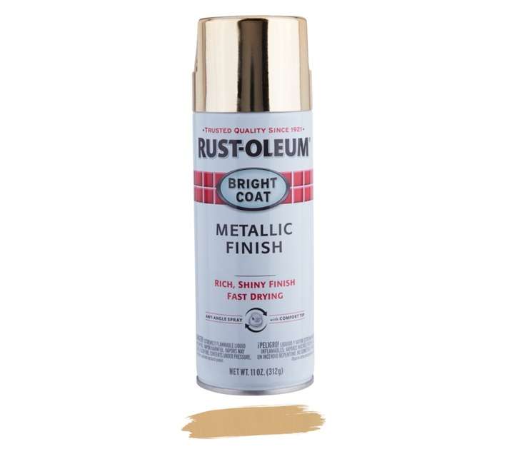 Rust-Oleum Spray Paint Stops Rust Bright Coat Metallic Gloss Finish - Gold (312g)