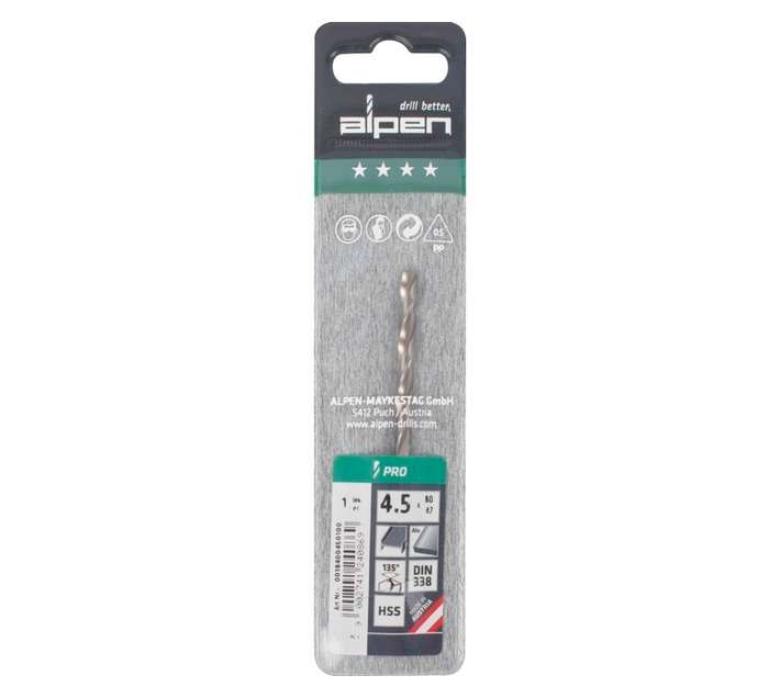 Alpen HSS Pro Split Point Jobber Drill Bit (80 x 4.5mm)