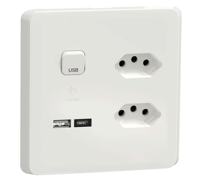 Eurolux SCH118 Multi Plug Outlet with Plate Cover - White (130 x 130 x 50mm)