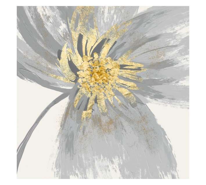 Design House Flower Canvas Print - Gold (1000 x 1000mm)