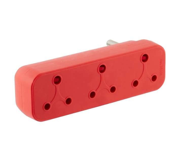 Powerworx Adaptor 3 x 16amp - Red