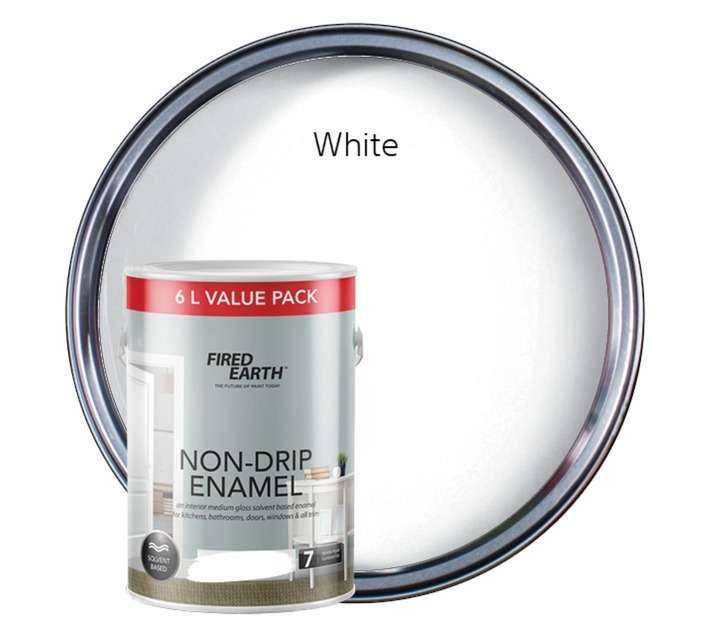 Fired Earth Non-Drip Enamel Solvent Based - White (6L)