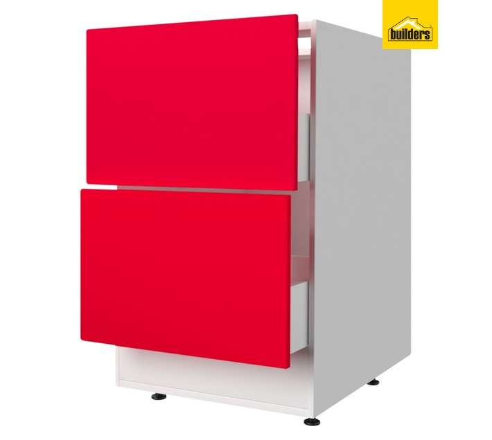 Home and Kitchen Base Unit Gloss Pot Cabinet - Candy Red (600mm)