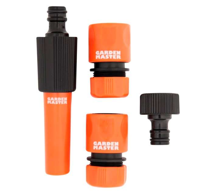 Garden Master 5 Piece Nozzel Starter Kit with Connectors - Black/Orange