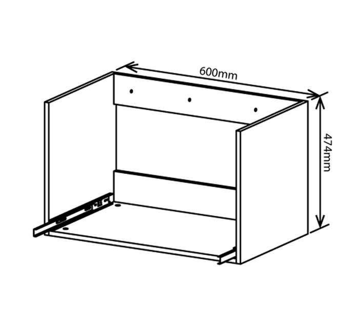 Lusso Mix and Match Wall Mount Drawer - White (600mm)