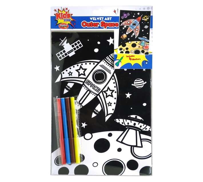 Crazy Crafts 5 Piece Kids Zone Outer Space Velvet Art
