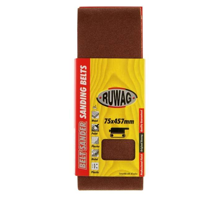 Ruwag 75 x 475mm P100 Sanding Belts (3 Pack)