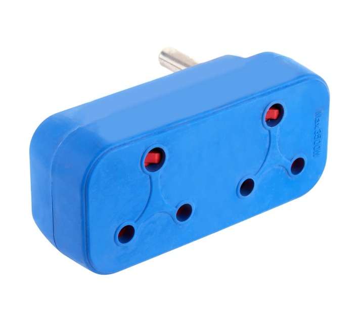 Powerworx Adaptor 2 x 16amp - Blue