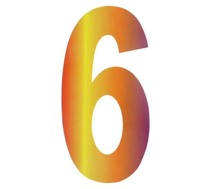 Inta Safety Number It Numeral 6 Rainbow