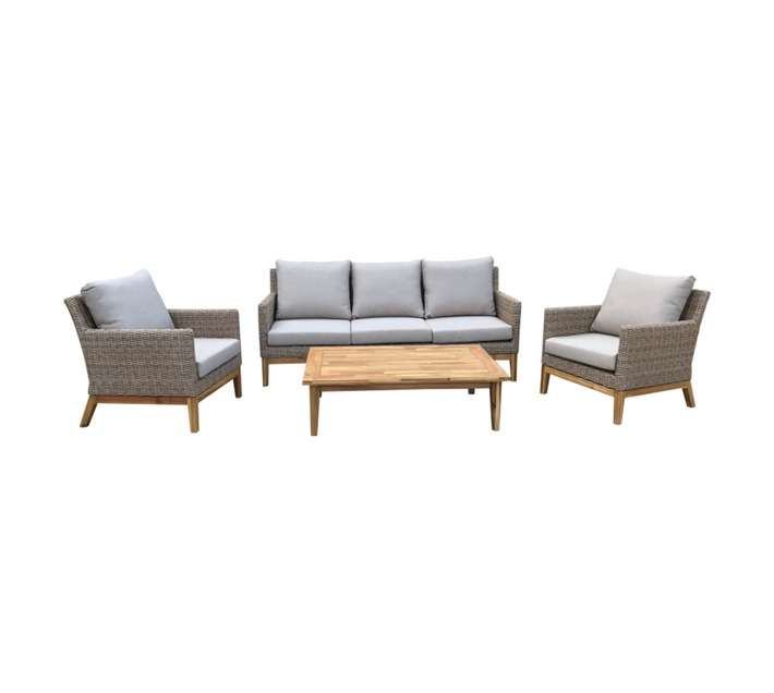 Design House Tahiti 4 Piece Patio Set - Natural (1970 x 800 x 560mm)