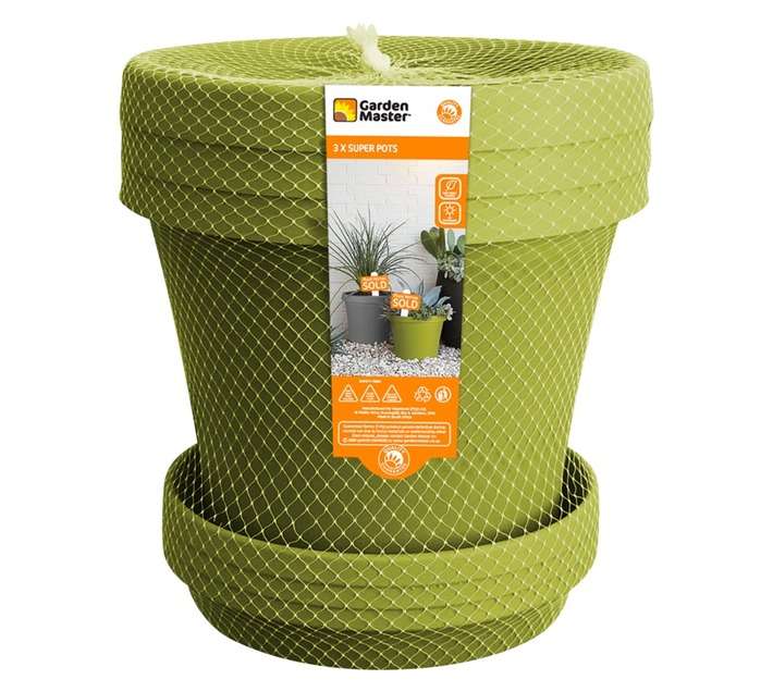 Garden Master 3 Piece Super Pot Set - Lime Zest (330 x 330 x 340mm)