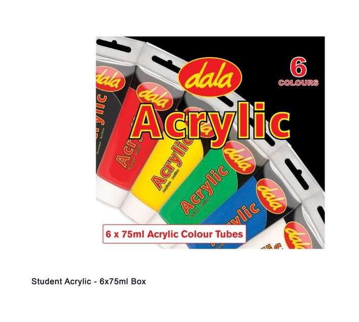 Dala 6 Piece Student Acrylic Paint Box (75ml)