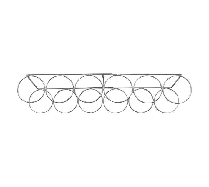 FIT 6 Ring Slim Line Wine Rack - Chrome (660 x 180mm)