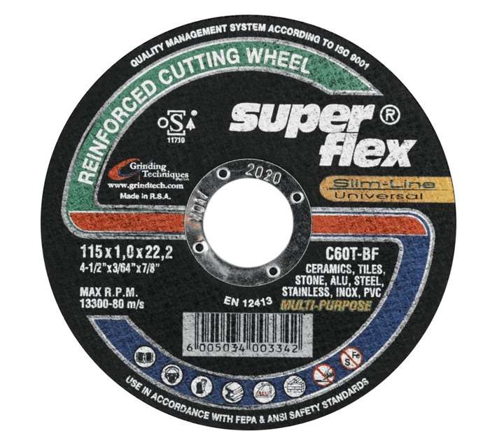 Superflex Multi Purpose Cutting Wheel 115 x 1 x 22.2mm Black