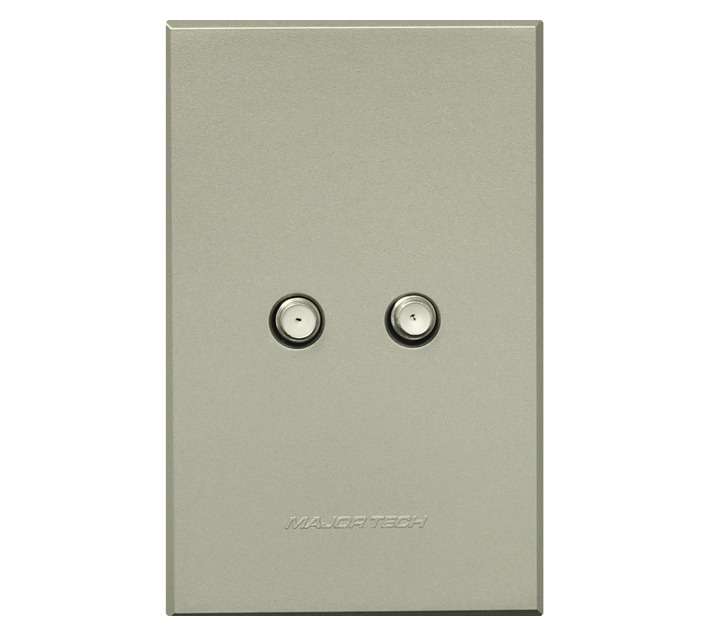 Veti Series 3 2 x Satellite Sockets - Titanium (100 x 50mm)