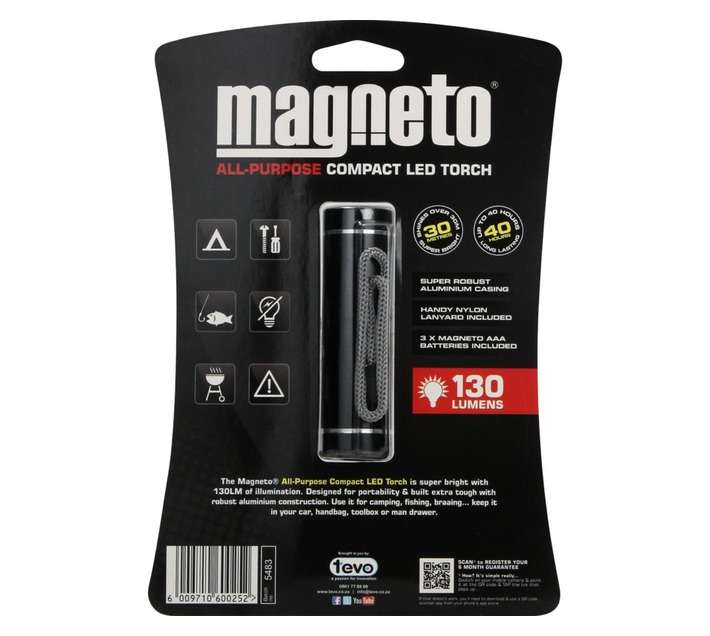 Magneto All-Purpose Compact LED Torch - Black