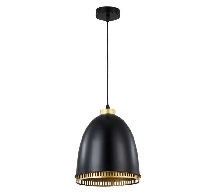 Bright Star Lighting 1 Light Metal Rim Pendant - Black/Gold (35W)