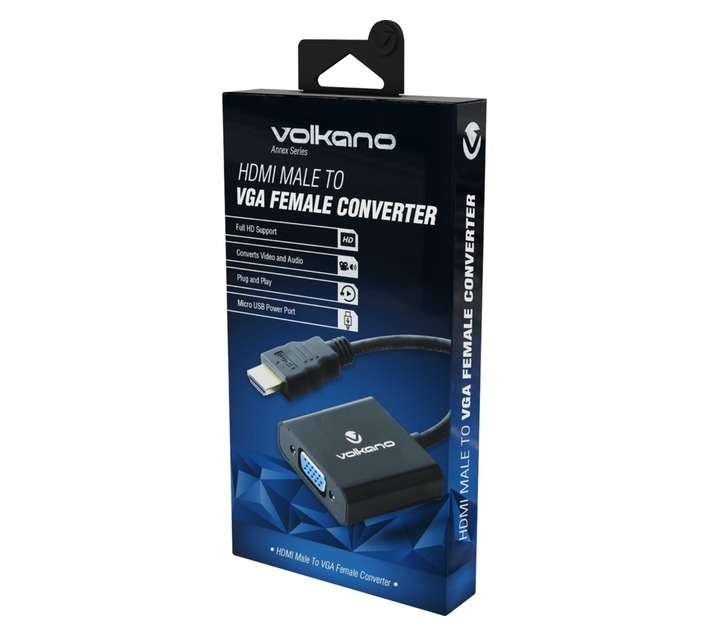 Volkano HDMI Male To VGA Female Cable - Black
