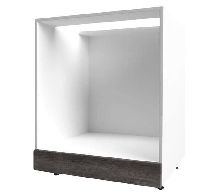 Home and Kitchen Base Unit Melamine Under Counter Oven Cabinet - Monument Oak (600mm)