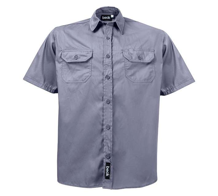 Beck Cotton Short Sleeve Shirt - Grey (M)