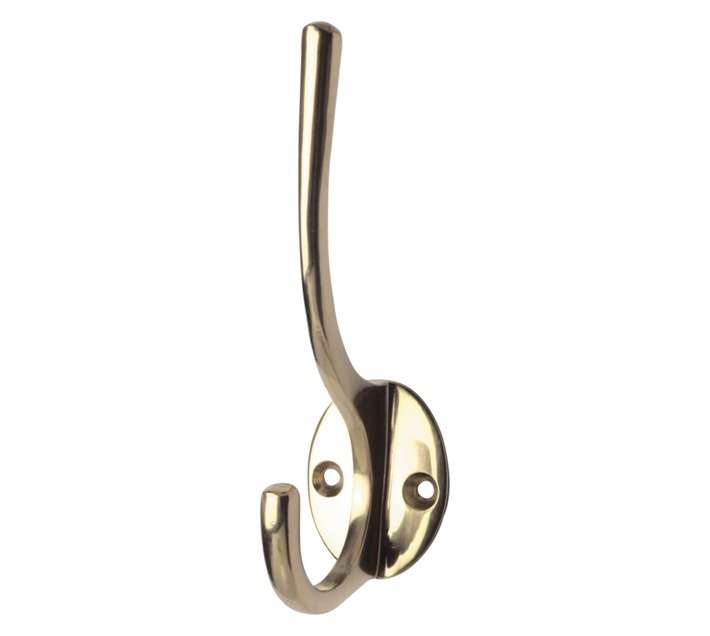 Mackie Hat and Coat Hook - Brass (150mm)