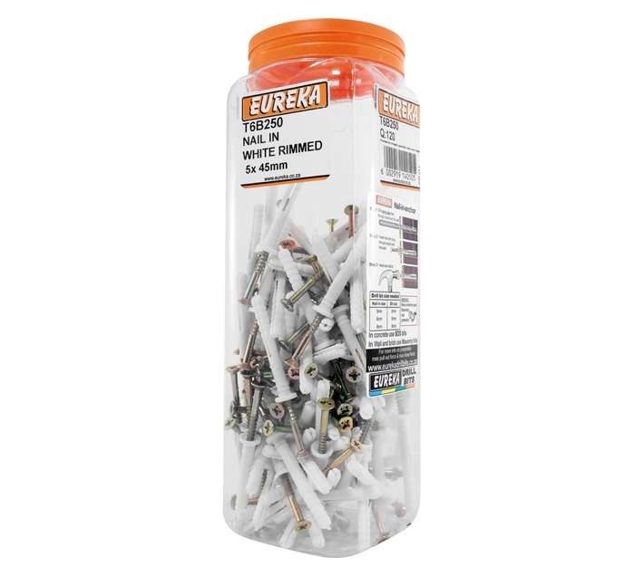 Eureka 5 x 45mm Nail In White Rimmed (Q120)