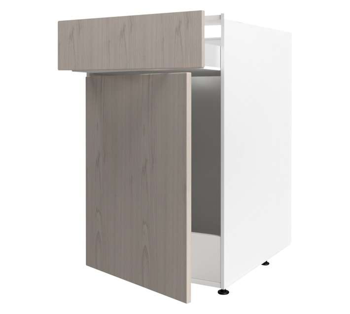 Home and Kitchen Base Unit 1 Drawer Wrap Cabinet - Black Cherry (450mm)