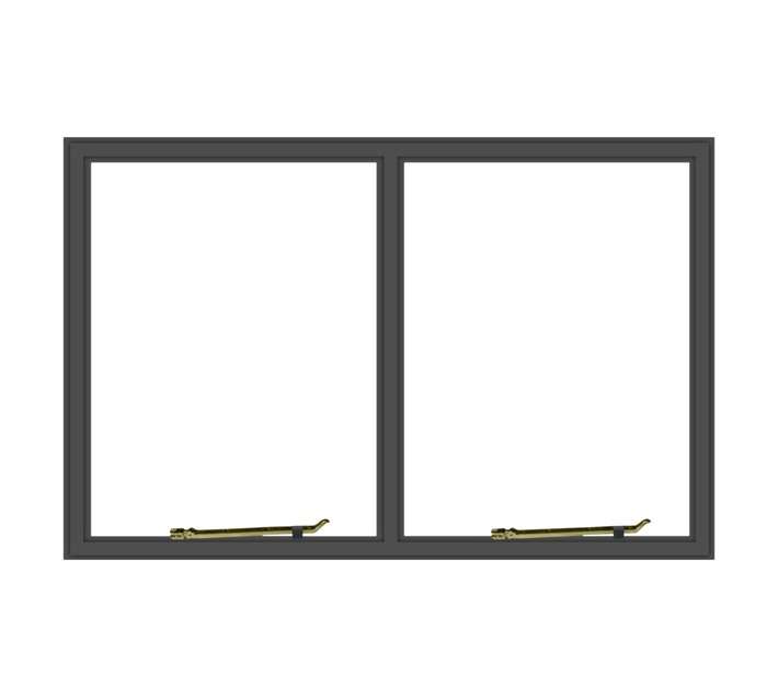 Five Point Steel NE7 Steel Window Frame - Grey Oxide (1022 x 658mm)