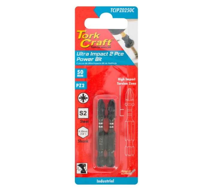 Tork Craft TCIPZ0250C Pozi PZ2 Power Screwdriver Bit (50mm)