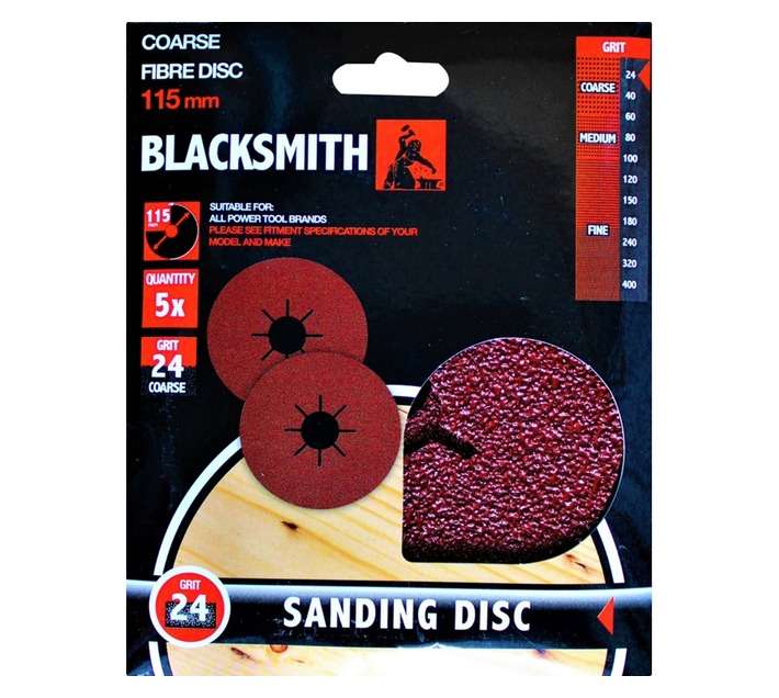 Blacksmith Grinder Fibre Sand Disc 24 Grit (115mm)