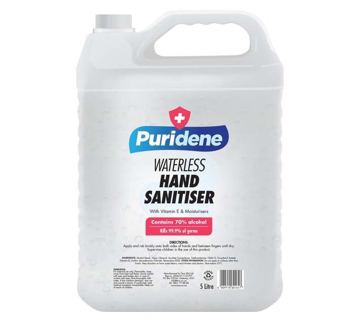 Puridene Waterless Hand Sanitiser (5L)