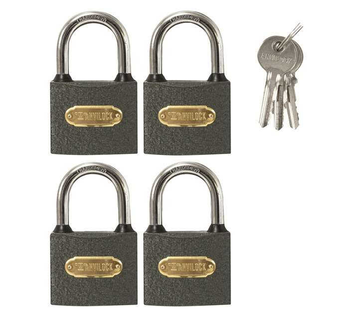 Anvilock 50mm Iron Padlock (4 Pack)